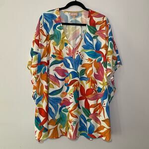 Show Me Your Mumu Multicolor Poncho Tunic Oversized Top Tropical Women's Medium